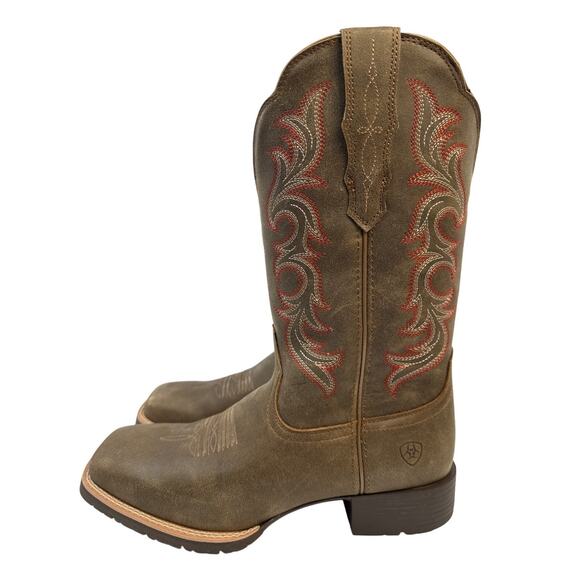 ARIAT Western Boots Hybrid Rancher Stretchfit Women's 10B Leather Square Toe - Picture 3 of 11